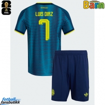 Colombia Luis Diaz #7 Bortedraktsett Barn EM 2024 Kortermet (+ Korte bukser)